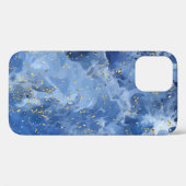 Blauer Marmor und goldene Textur Case-Mate iPhone Hülle (Rückseite (Horizontal))