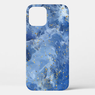 Blauer Marmor und goldene Textur Case-Mate iPhone Hülle