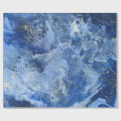 Blauer Marmor und goldene Textur Geschenkpapier (Flach)