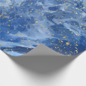 Blauer Marmor und goldene Textur Geschenkpapier (Ecke)