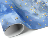 Blauer Marmor und goldene Textur Geschenkpapier (Rolleneckpunkt)