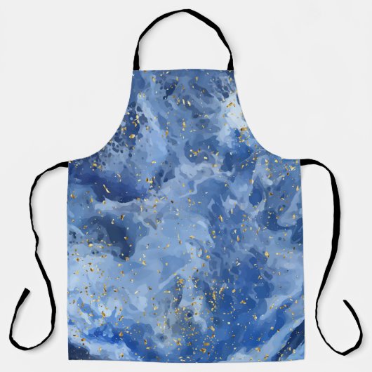 Blauer Marmor und goldene Textur Schürze (Vorderseite)