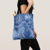 Blauer Marmor und goldene Textur Tasche (Von Nahem)