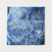 Blauer Marmor und goldene Textur Wandteppich (Vorderseite (Horizontal))