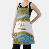 Blauer Marmor und Goldfolie Schürze (InSitu)