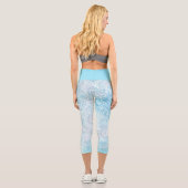 Blauer Marmor und weißer Mandala Yoga Capri (Rückseite)