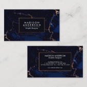Blauer Marmor Visitenkarte (Vorne/Hinten)
