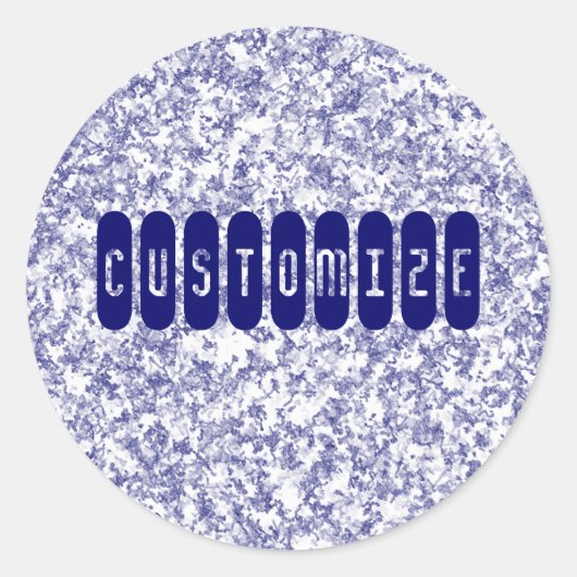 Blauer Marmor - Vorlage Runder Aufkleber (Vorderseite)