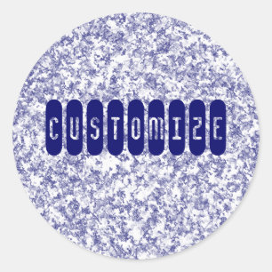 Blauer Marmor - Vorlage Runder Aufkleber