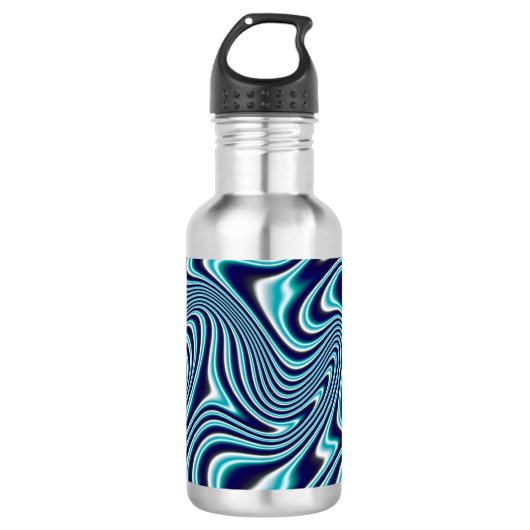 Blauer Marmoranstrich Edelstahlflasche (Vorderseite)