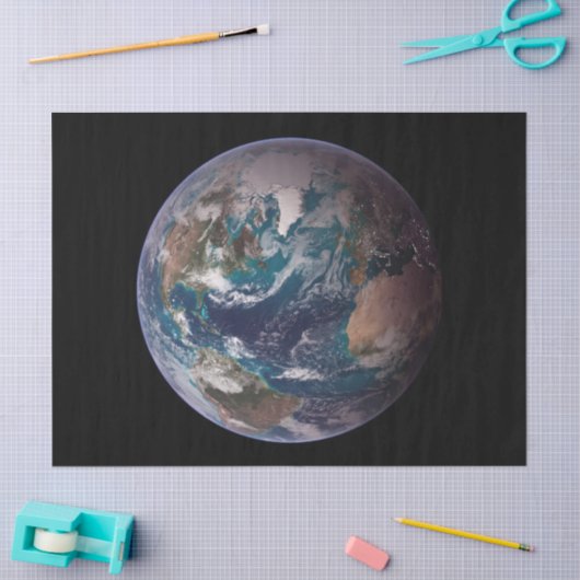 Blauer Marmorboden (Western Hemisphäre) Seidenpapier (Basteln)