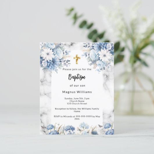 Blauer Marmorbogen - Taufe (Stehend Vorderseite)