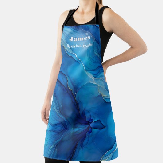 Blauer Marmoreffekt Eleganter Stil Schürze (InSitu)