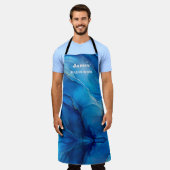 Blauer Marmoreffekt Eleganter Stil Schürze (Getragen)