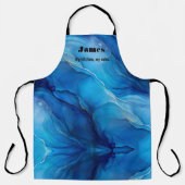 Blauer Marmoreffekt Eleganter Stil Schürze (Vorderseite)