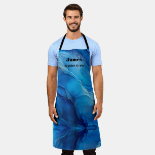 Blauer Marmoreffekt Eleganter Stil Schürze