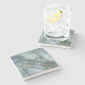 Blauer Marmoreffekt. Steinuntersetzer (Seitenansicht)