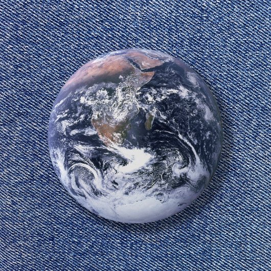 Blauer Marmorit Planet Erde Button