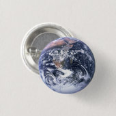 Blauer Marmorit Planet Erde Button (Vorne & Hinten)