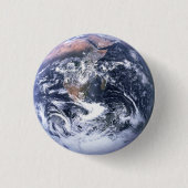 Blauer Marmorit Planet Erde Button (Vorderseite)