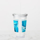 Blauer Marmorschimmer Akryllischer Tumbler Acryltrinkbecher (Rechts)