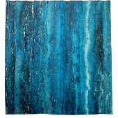 Blauer Marmorstein Duschvorhang (Vorderseite)