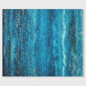 Blauer Marmorstein Geschenkpapier (Flach)