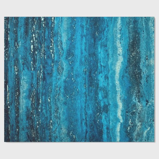 Blauer Marmorstein Geschenkpapier (Flach)