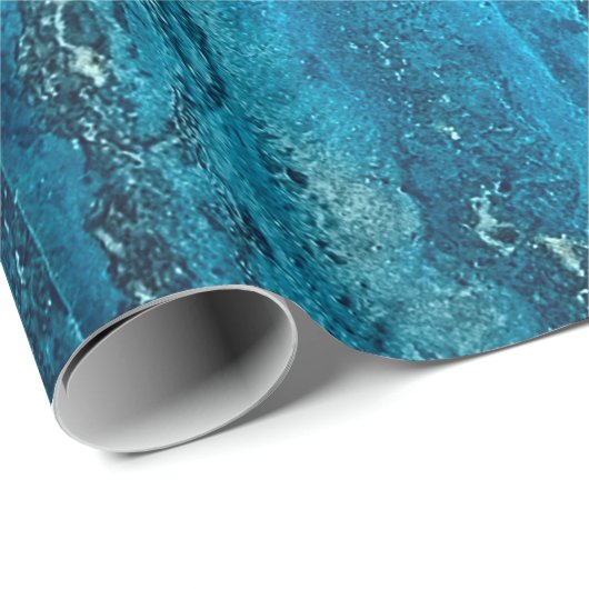 Blauer Marmorstein Geschenkpapier (Rolleneckpunkt)