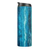 Blauer Marmorstein Thermosbecher (Nach rechts gedreht)