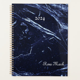 Blauer Marmorwirbel mit individuellem Planner Planer