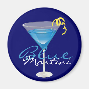 Blauer Martini Magnet
