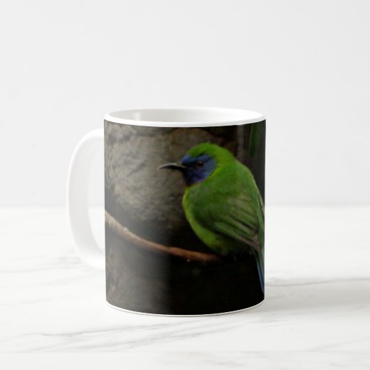 Blauer Maskade Leafbird-Tasse Kaffeetasse (Vorderseite Links)