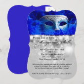 Blauer Maskenball Maskenkostüm Halloween Teil Einladung (Vorne/Hinten)