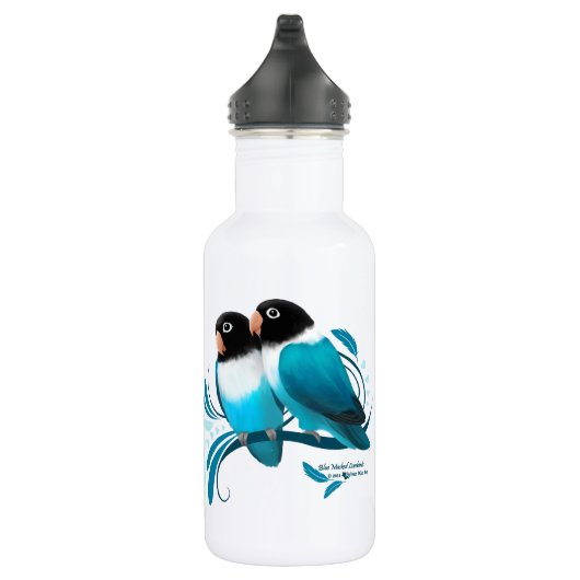 Blauer Maskenlovebirds Edelstahlflasche (Rechts)