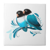 Blauer Maskenlovebirds Fliese (Vorderseite)