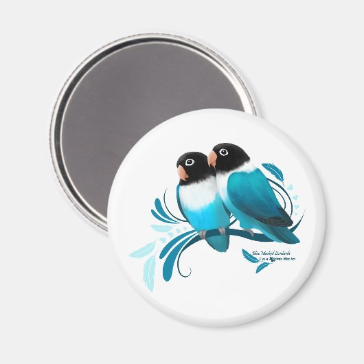 Blauer Maskenlovebirds Magnet (Vorderseite/Rückseite)