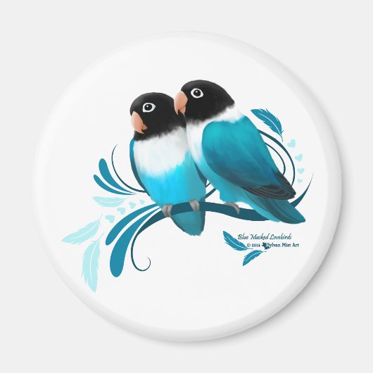 Blauer Maskenlovebirds Magnet (Vorne)