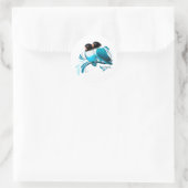 Blauer Maskenlovebirds Runder Aufkleber (Tasche)