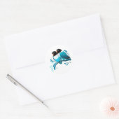 Blauer Maskenlovebirds Runder Aufkleber (Umschlag)