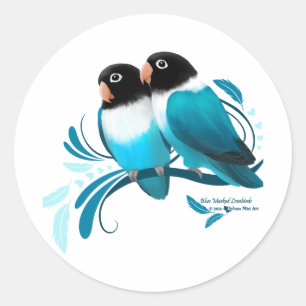 Blauer Maskenlovebirds Runder Aufkleber
