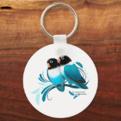 Blauer Maskenlovebirds Schlüsselanhänger (Vorderseite)
