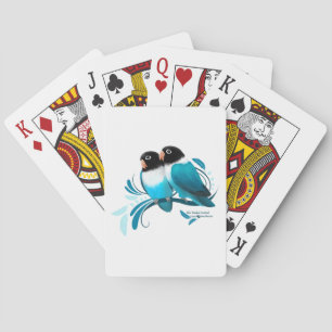 Blauer Maskenlovebirds Spielkarten
