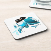 Blauer Maskenlovebirds Untersetzer (Linke Seite)