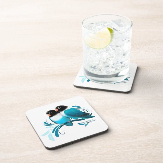 Blauer Maskenlovebirds Untersetzer (Rechte Seite)