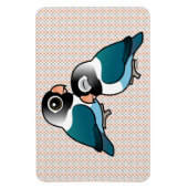 Blauer maskierter Lovebird Adorable Pair Magnet (Vertikal)