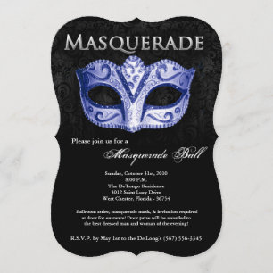 Blauer Masquerall Maske Maskenkostüm Halloween Tei Einladung