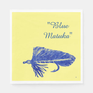 Blauer Matuka Ausläufer, Fliegenfischen, Fliege, Serviette