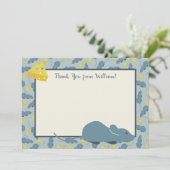 Blauer Mäuse-und Käse-Flachbildschirm danken Ihnen Einladung (Stehend Vorderseite)