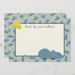 Blauer Mäuse-und Käse-Flachbildschirm danken Ihnen Einladung